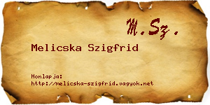 Melicska Szigfrid névjegykártya